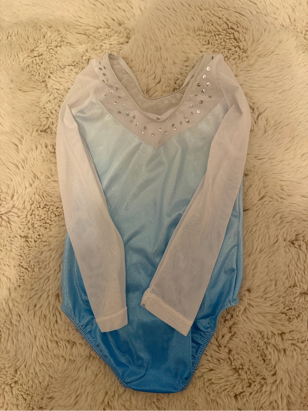 Sparkling Blue Snowflake Gymnastics Leotard 4T - Picture 2 of 2